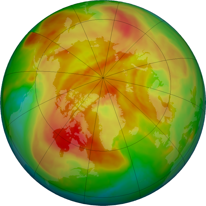 Arctic ozone map for 07 April 2016